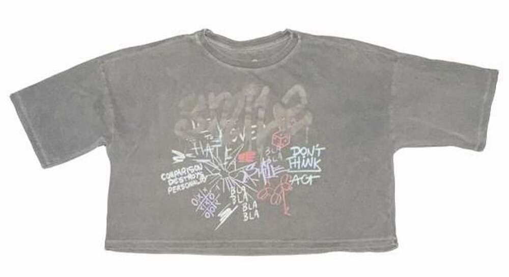 “Don't Think, Act” Vintage Wash Crop Top